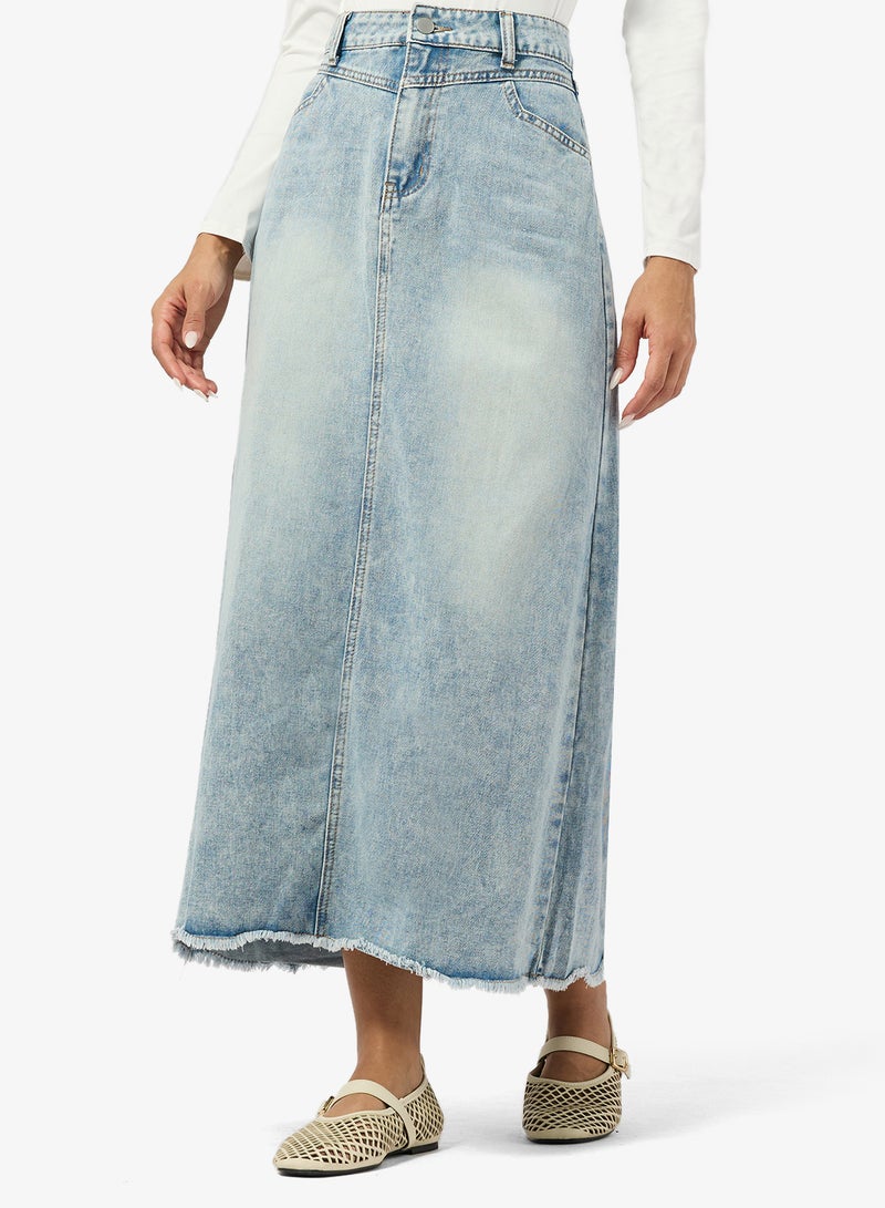 Ginger Denim A Line Maxi Skirt - Image 1